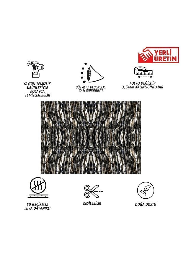 Kendinden Yapışkanlı Sıralı Mermer Desenli Pvc Panel 41x62 Cm (4 Adet) 1 M² - 3