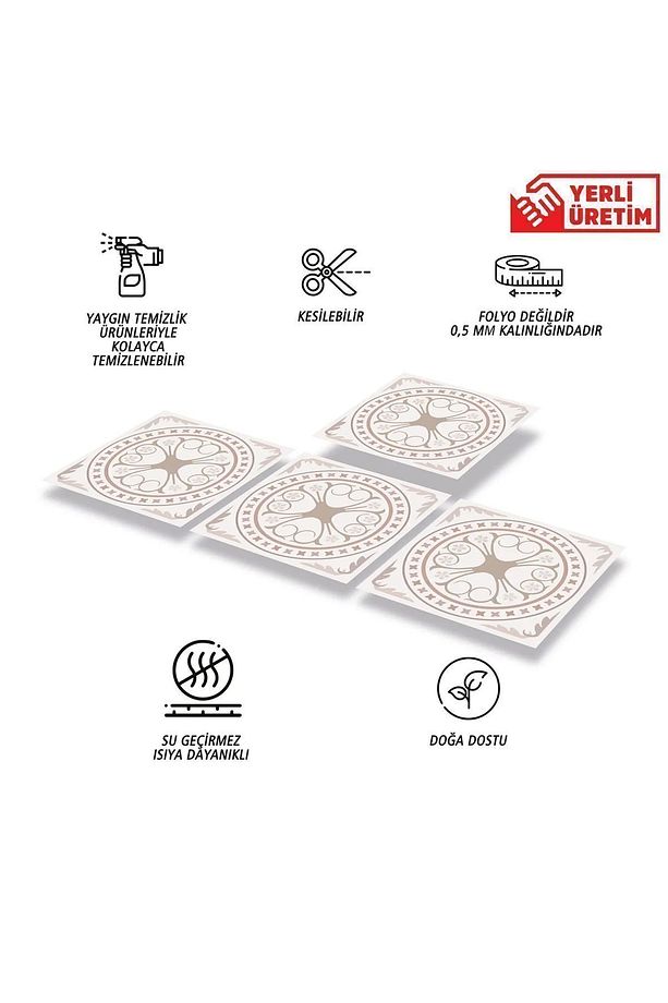 Kendinden Yapışkanlı Soft Yuvarlak Desenli Pvc Karo 30x30 Cm (4 Adet) 0,36 M2 - 3