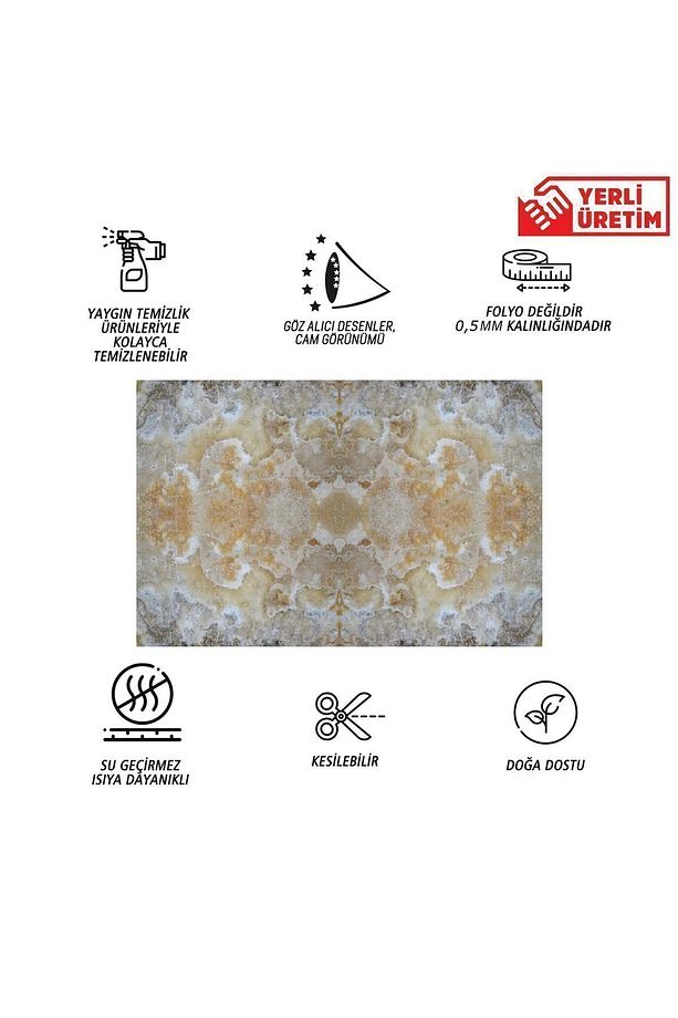 Kendinden Yapışkanlı Cappuccino Desenli Pvc Panel 41x62 Cm (4 Adet) 1 M² - 2