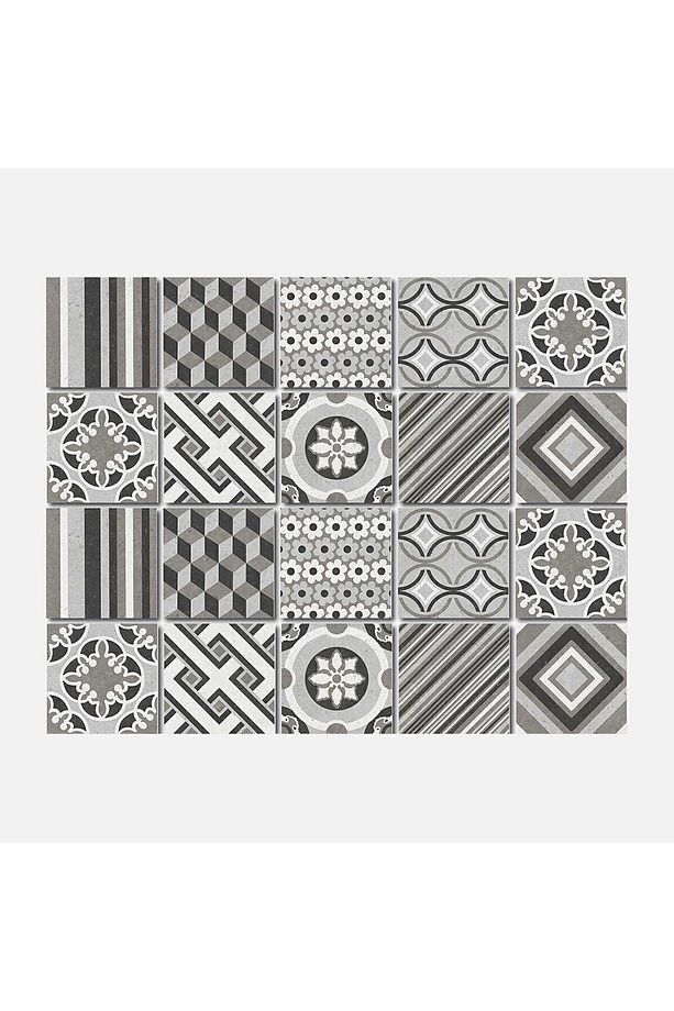 Kendinden Yapışkanlı Fas3 Desenli Pvc Karo 10x10 Cm 20'li Paket - 1
