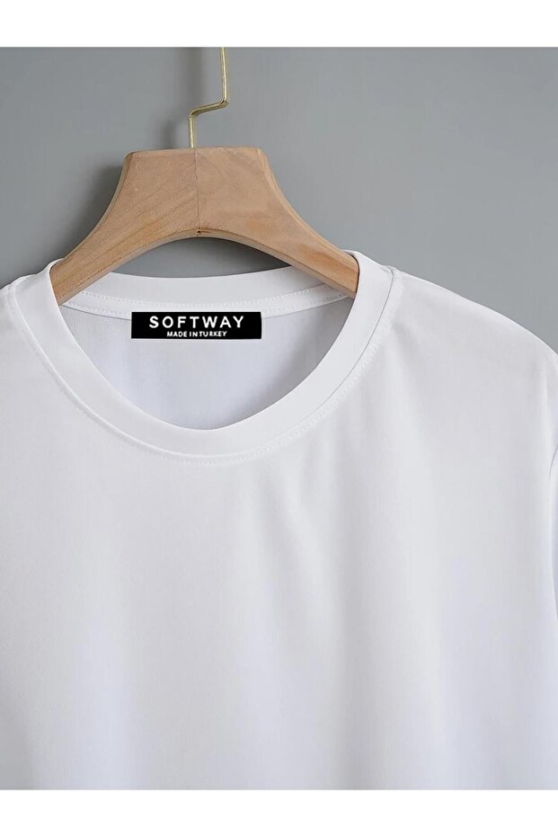 تي شيرت أساسي سادة كبير الحجم للجنسين – أبيض - 3