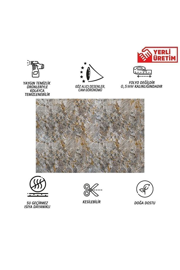 Kendinden Yapışkanlı Yeşim Mermer Desenli Pvc Panel 41x62 Cm (12 Adet) 3 M² - 3