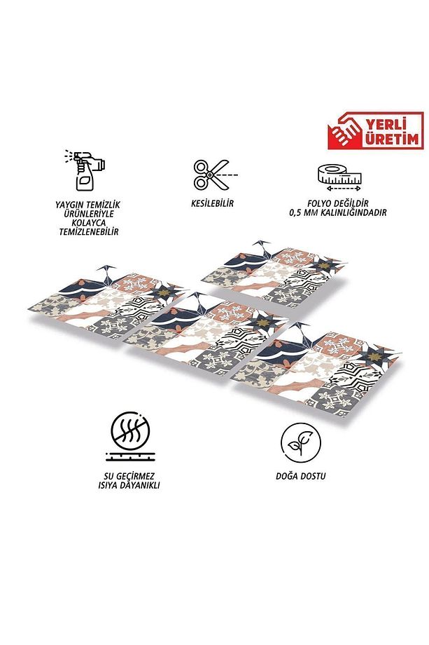 Kendinden Yapışkanlı Küba Desenli Pvc Karo 30x30 Cm (4 ADET) 0,36 M2 - 2