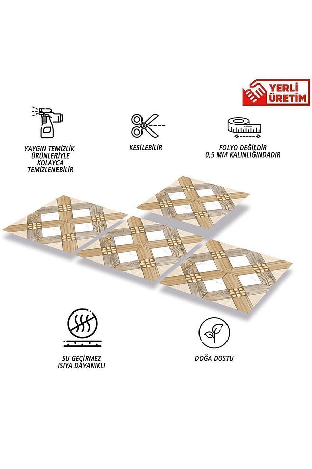 Kendinden Yapışkanlı Ahşap 016 Desenli Pvc Karo 30x30 Cm (11 ADET) 1 M² - 3
