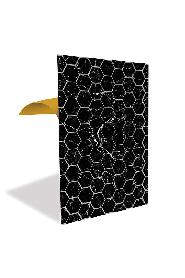Kendinden Yapışkanlı Siyah Petek Mermer Desenli Pvc Panel 41x62 Cm (12 Adet) 3 M² - 1