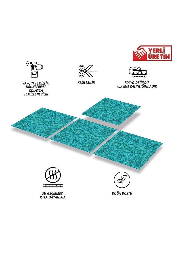 Kendinden Yapışkanlı Mermer 006 Desenli Pvc Karo 30x30 Cm (4 ADET) 0,36 M2 - 3