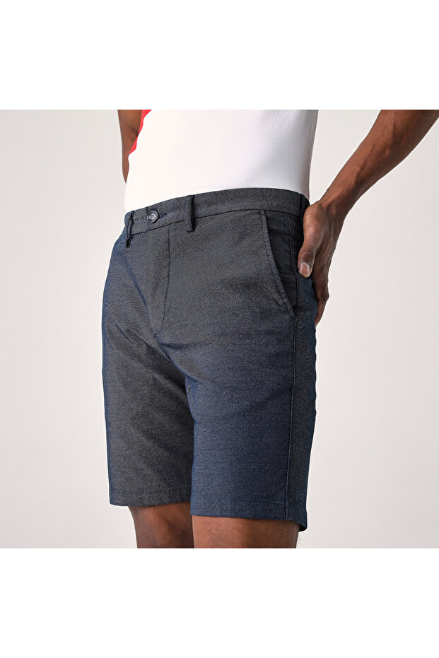 Erkek Slim Fit Lacivert Bermuda Şort - 5