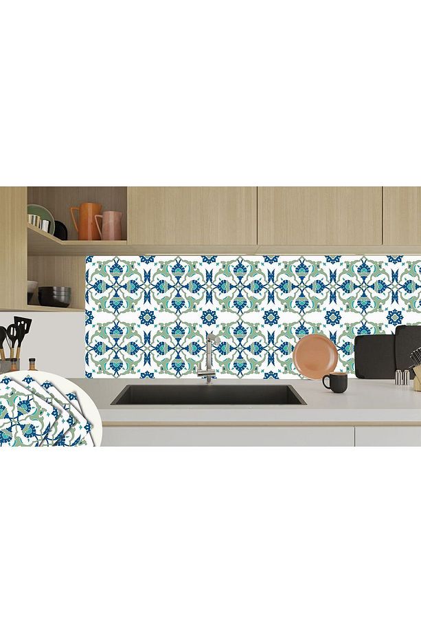 Kendinden Yapışkanlı Banyo Mutfak Kaplama Çini 01 Desenli Pvc Karo 30x30 Cm (11 ADET) 1 M2 - 6