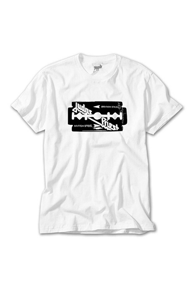 Judas Priest Black Steel White T-shirt