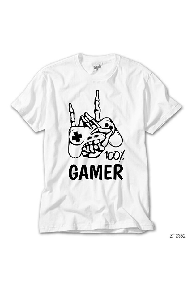 Gamer 100% White T-Shirt