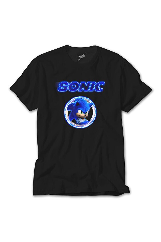 Tricou negru Sonic Light Circle - 1