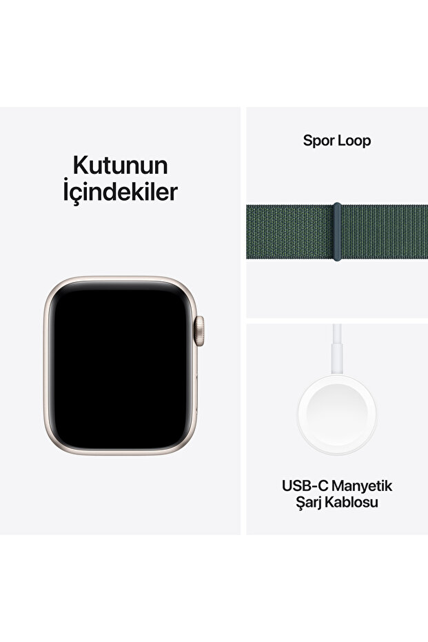 Watch SE GPS + Cellular 40mm Yıldız Işığı Alüminyum Kasa + Göl Yeşili Spor Loop - 7