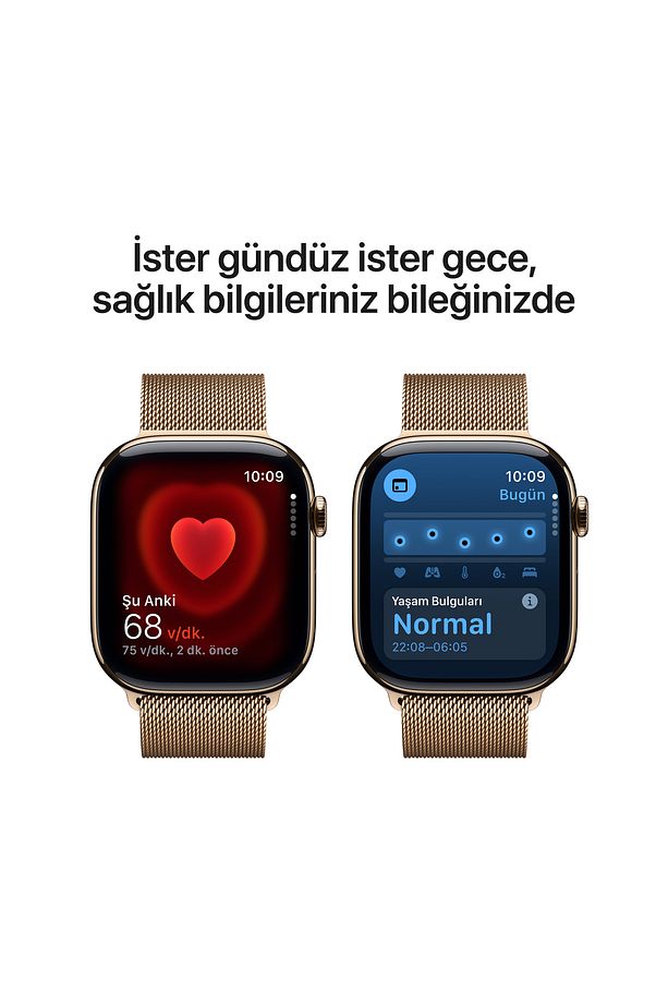 Watch Series 10 GPS + Cellular 46mm Altın Sarısı Titanyum Kasa + Altın Sarısı Milano Loop - S/M - 5