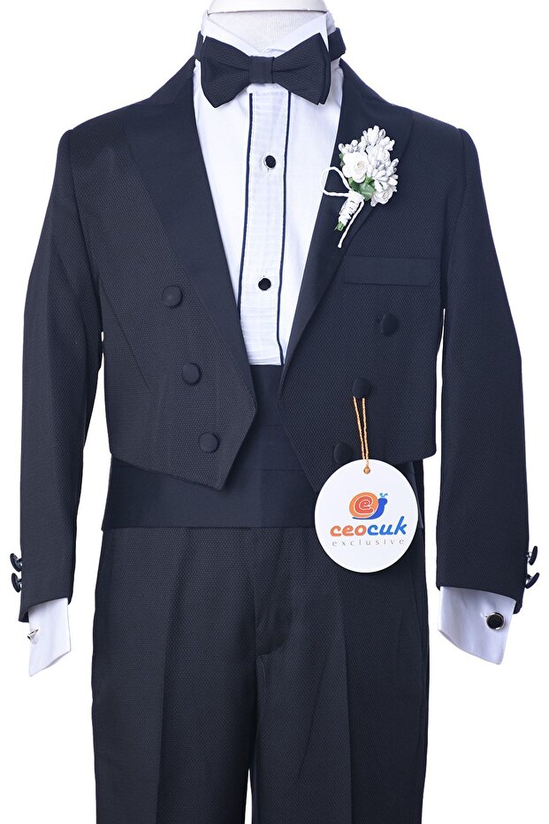 Boy's Black Frock Coat Tuxedo Suit