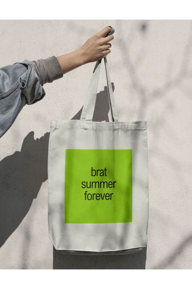 Brat Summer Forever Charli Xcx Series Brat Y2K Cover Cloth Bag Tote Bag