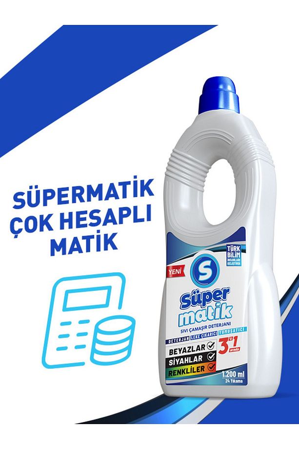 3'ü 1 Arada Sıvı Çamaşır Deterjanı 1200 ml-Tekstilmatik Sıvı Vegan Çamaşır Deterjanı 1200 ml - 5
