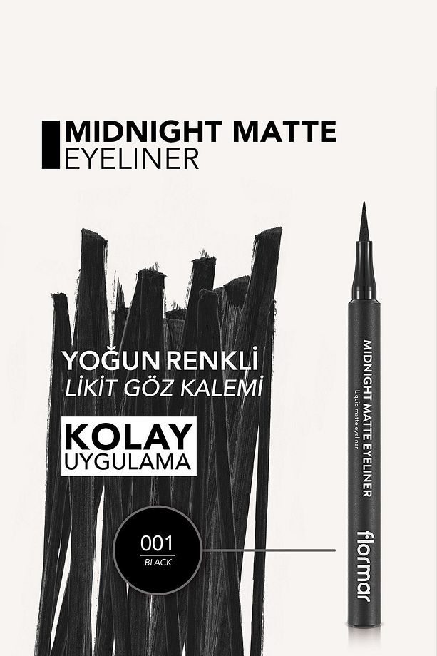 Mat Likit Kalem Eyeliner (SİYAH) - Midnight Matte Eyeliner - 001 Black - 8690604532292 - 5
