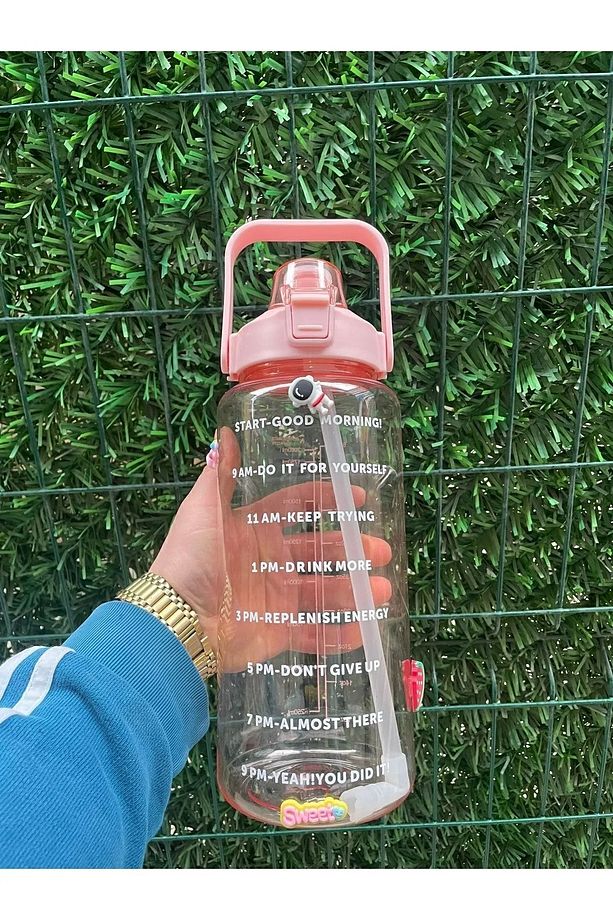 Şeffaf Motivasyon Matara 2000 ml Suluk Su Şişesi - Bpa Içermez - 2