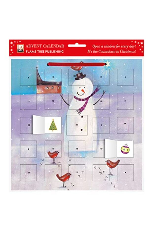Snowman And Robin Advent Calendar With Stickers
