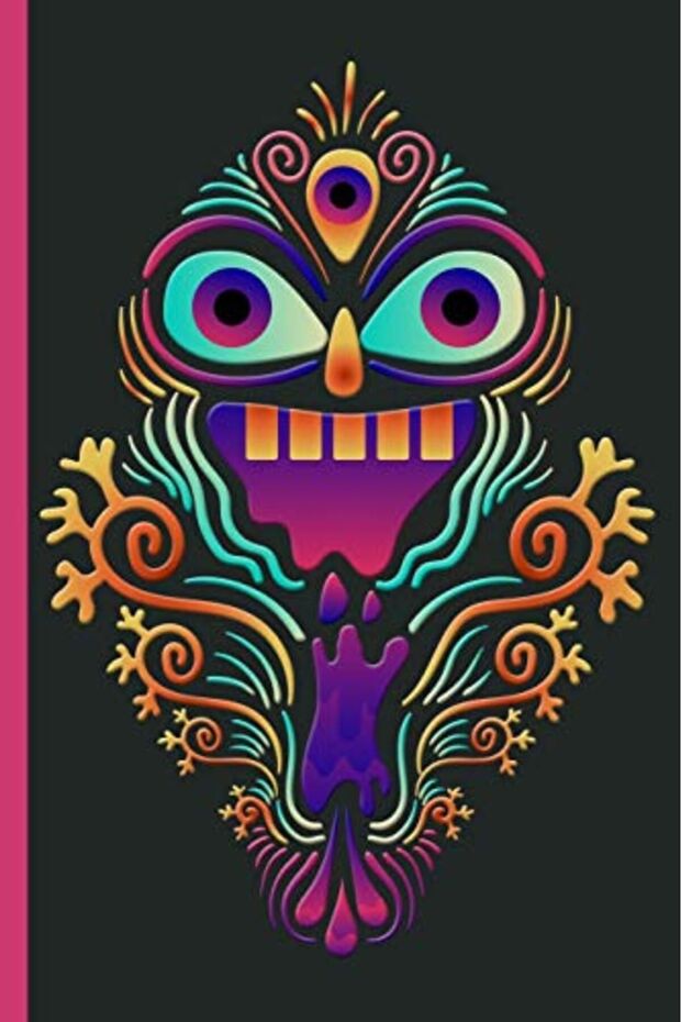 Colorful Graphic Alien Psychedelic College Ruled Notebook
