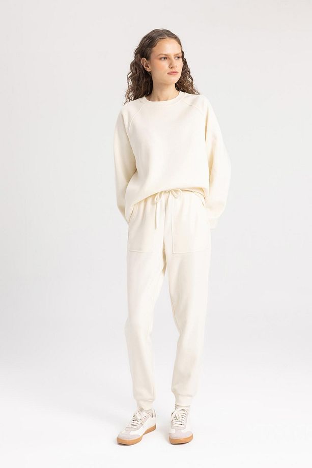 Regular Fit Beli Lastikli Bağcıklı Cepli Basic Düz Jogger Eşofman Altı V2699az24sp - 2