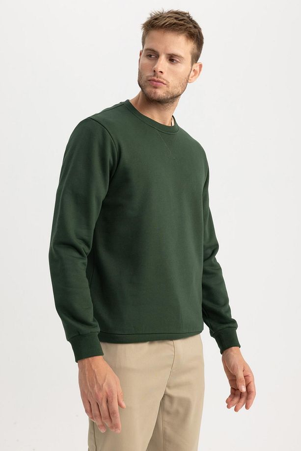 Regular Fit Bisiklet Yaka Kalın Basic Düz Sweatshirt T3777az23au - 3