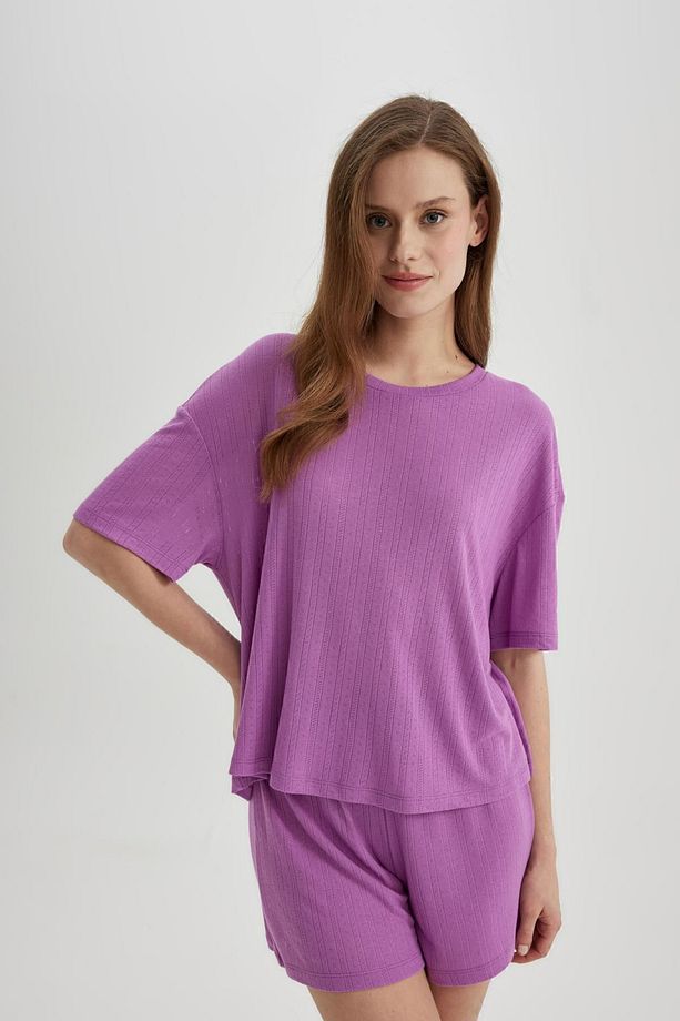 Fall In Love Pijama Takım Kısa Kollu Beli Lastikli Şort Alt B6183ax24sp - 4