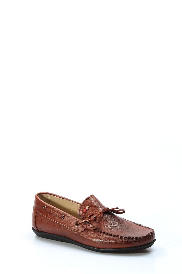 Tugerdi Taba Hakiki Deri Kauçuk Taban Erkek Loafer Babet Ayakkabı TG0962813412 - 1