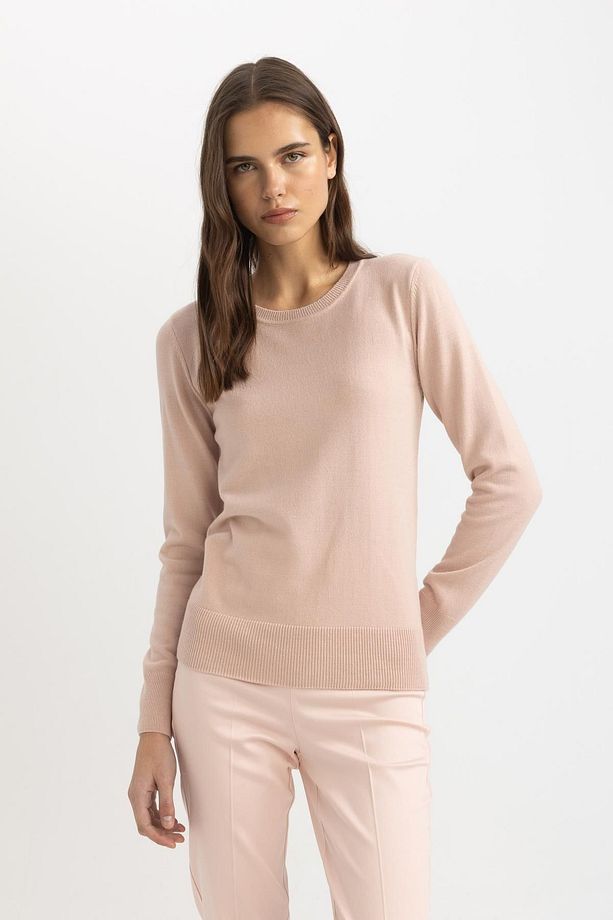 Regular Fit Yumuşak Dokulu Bisiklet Yaka Basic Düz Triko Kazak F7091az24wn - 3