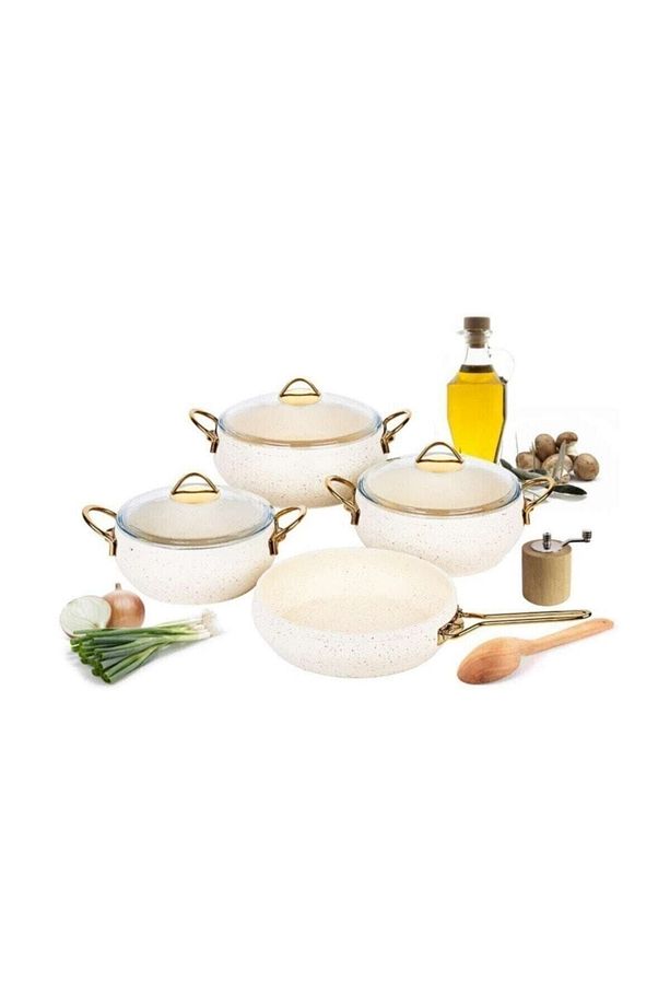 Granit Güveç Gold Kulp 4'lü Tencere Seti - 1
