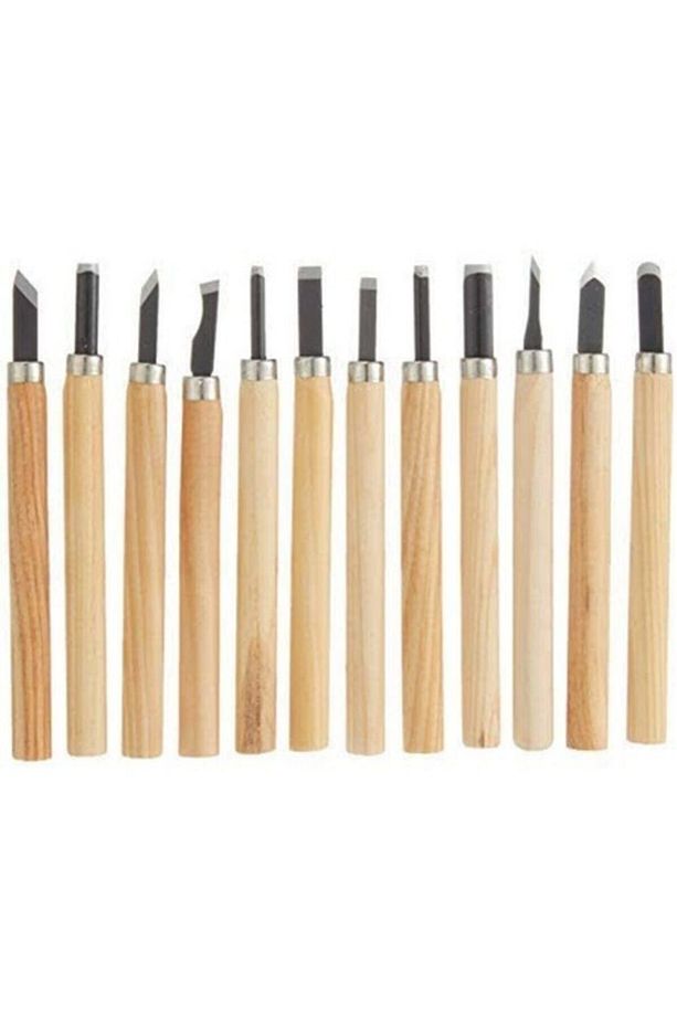 12 Parça Ahşap Oyma Set Ağaç Oyma Set Kalem Set Iskarpela - 2