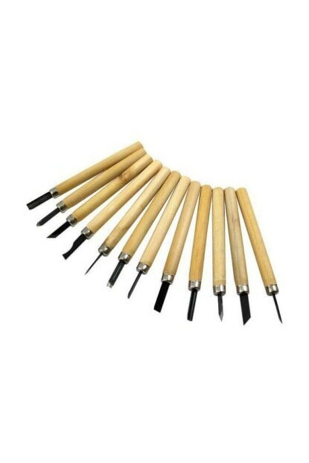 12 Parça Ahşap Oyma Set Ağaç Oyma Set Kalem Set Iskarpela - 3