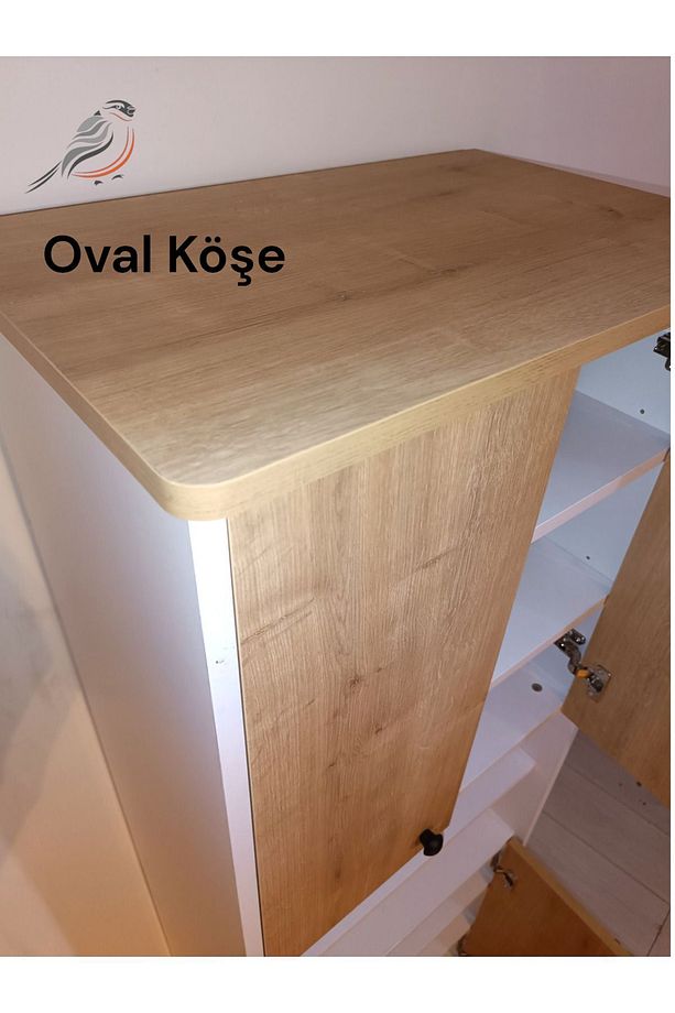 4 Kapaklı Raflı Çok Amaçlı Mikrodalga Bölmeli Mutfak Dolabı - 6