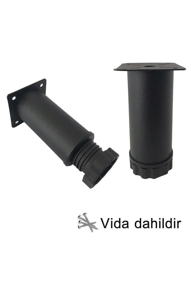 Metal Ayarlanabilir 10 Cm Siyah Destek Ayak Mobilya Kanepe Baza Koltuk Dolap Sehpa Ünite Ayağı - 4