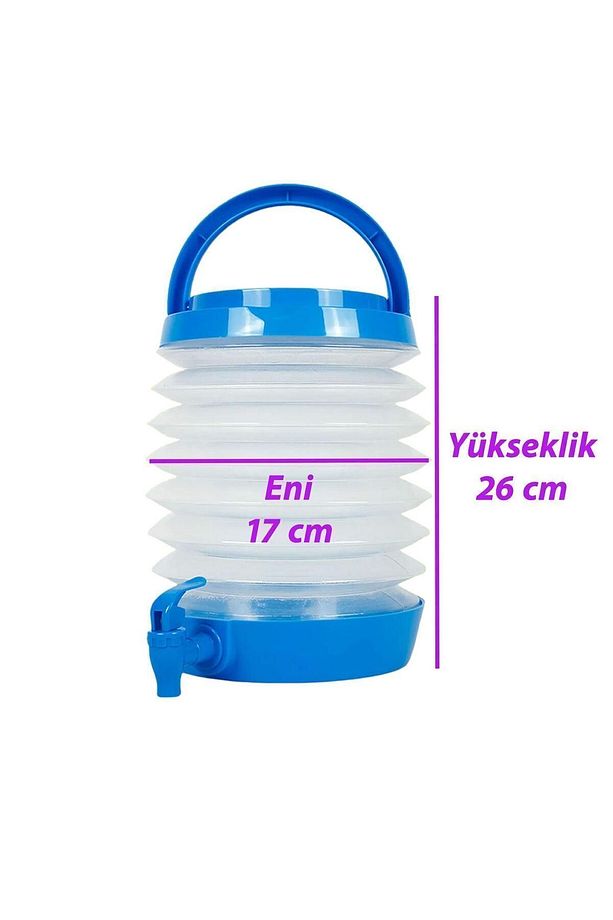 Su Sebili Katlanabilir Termos Çeşmeli Körüklü 5.5 Litre Piknik Kamp Su Ayran Meşrubat Içecek Bidonu - 3