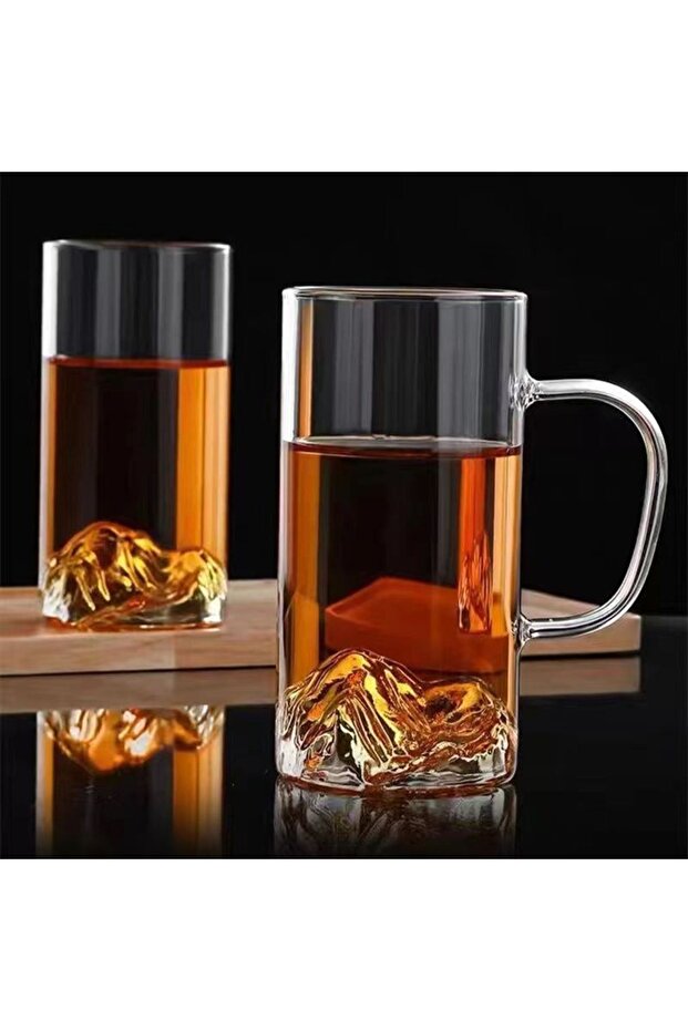 High Borosilicate Heat Resistant Cup with Iceberg Handle 12X7 cm