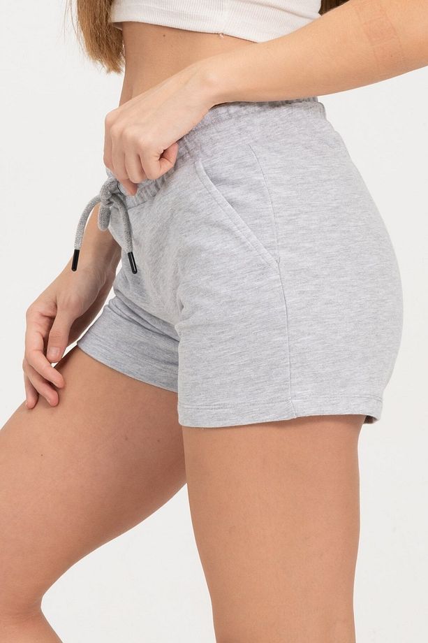 Kadın Gri Şort Mini Spor Şort - 3