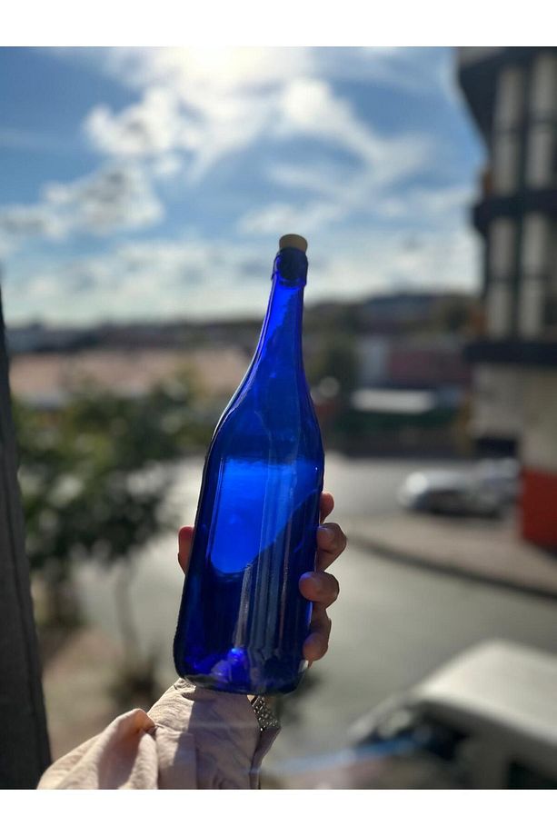 Mavi Cam Mantar Kapak 750 ml Sürahi 1 adet - 5