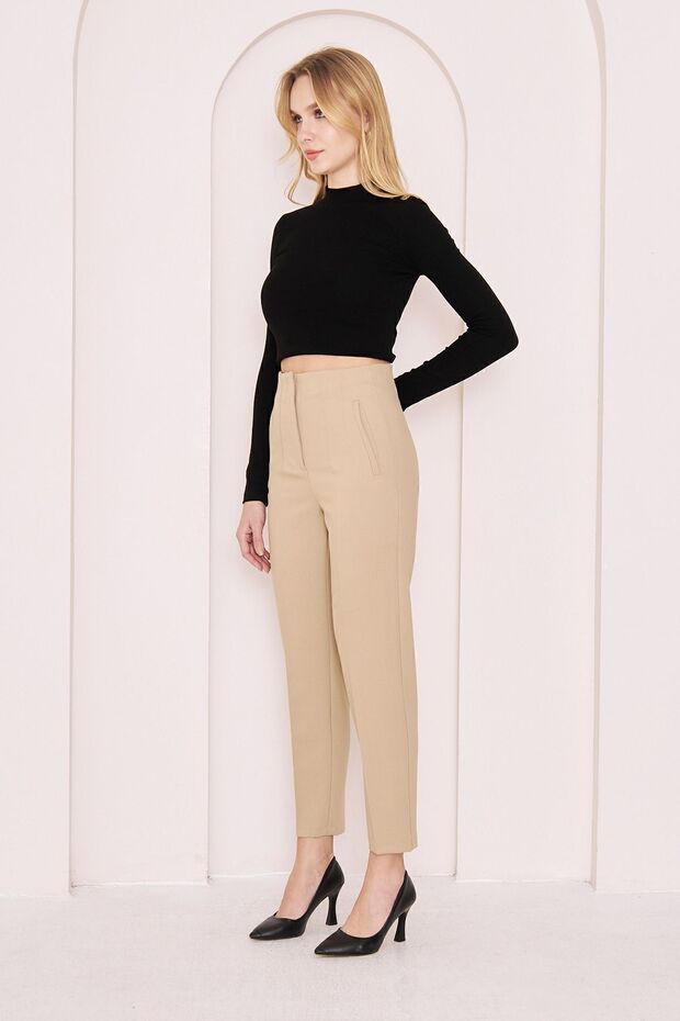 NW BUTİK, flatolu kumaş pantolon - 4