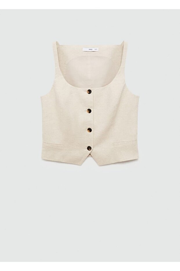 Düğmeli pamuklu bluz - 3