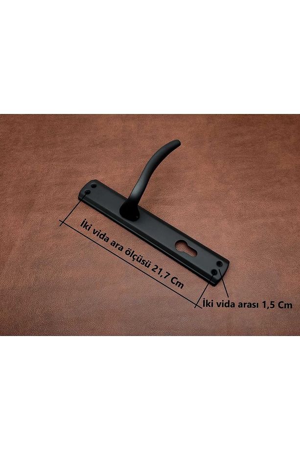 Trim Mat Siyah Lüx Aynalı Çelik Kapı Kolu Sol Basar Tek Yön - 2
