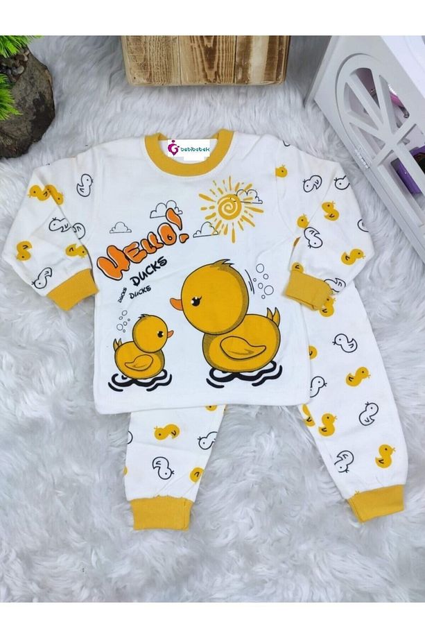 1-2-3 Yaş Ördekli Çocuk Süpermini Pijama Takımı - 2