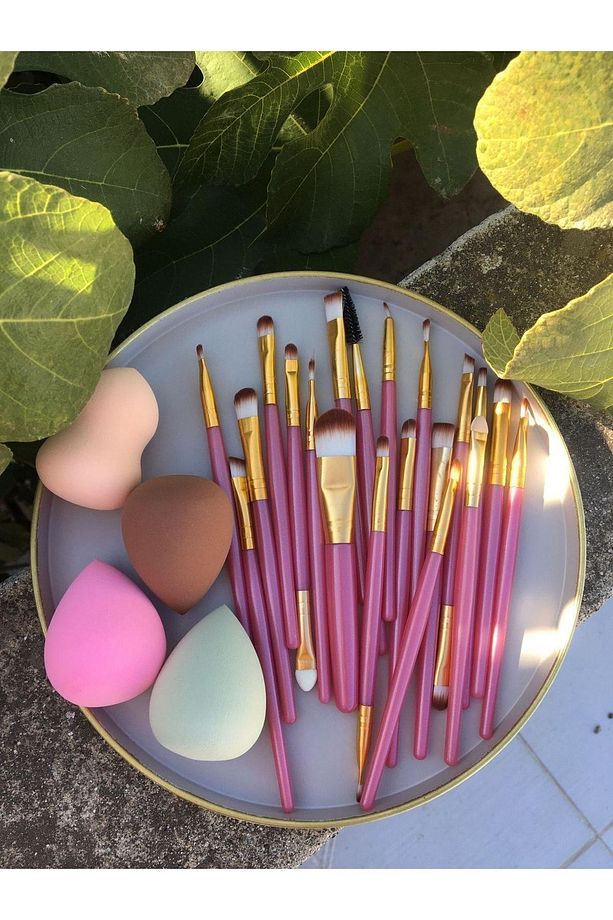 2'li Set Professional 20'li Fırça Seti Ve 4'lü Sünger Set - 1