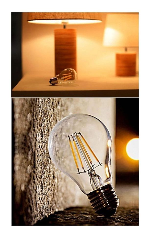 Rustik 4w A60 Led Filament Ampul Şeffaf Cam E27 Sarı Işık Dekoratif Vintage Aydınlatma - 3