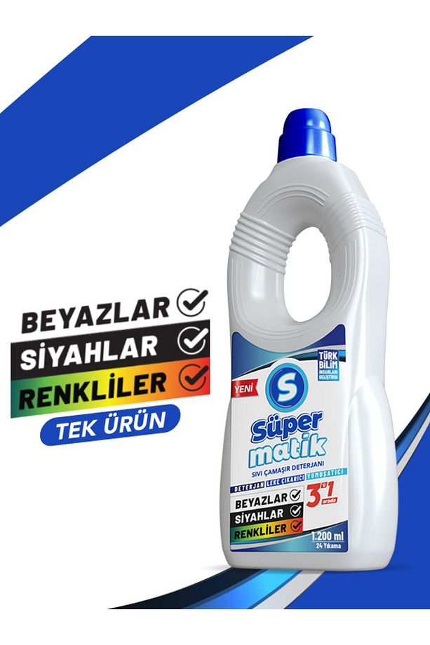 3'ü 1 Arada Sıvı Çamaşır Deterjanı 1200 ml-Tekstilmatik Sıvı Vegan Çamaşır Deterjanı 1200 ml - 4