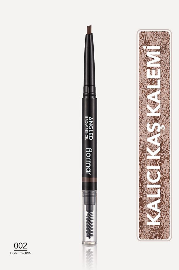 Açılı Kaş Kalemi Ve Kaş Fırçası (açık Kahve) - Angled Brow Pencil - 002 Light Brown - 8690604572045 - 1