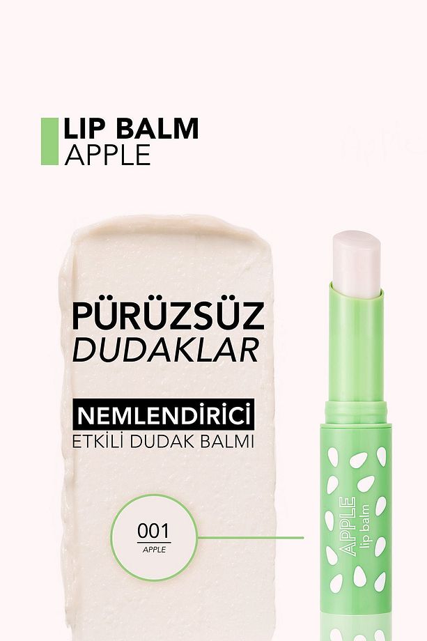 Shea ve Kakao Yağı İçeren Renkli Dudak Nemlendiricisi (Elma) - 001 APPLE - 8690604555369 - 6