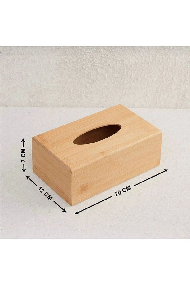 KAĞIT MENDİL KUTUSU BAMBU 22X12X8 CM AHŞAP PEÇETELİK MASA ÜSTÜ PEÇETELİK KALİTELİ - 4