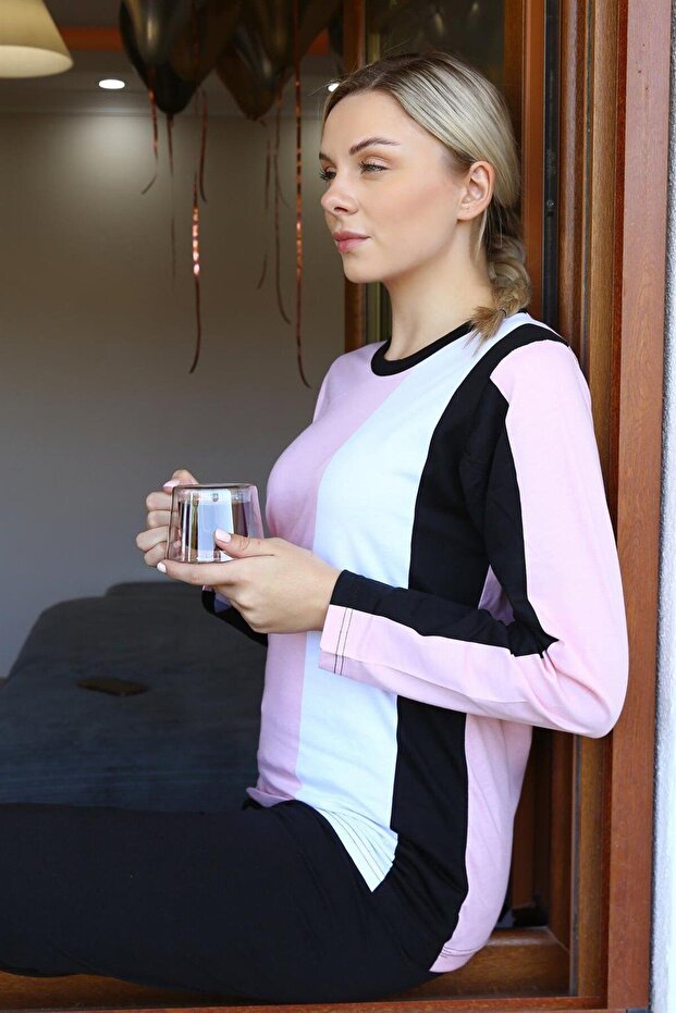 Women's Long Sleeve Jersey Pajama Set 4173