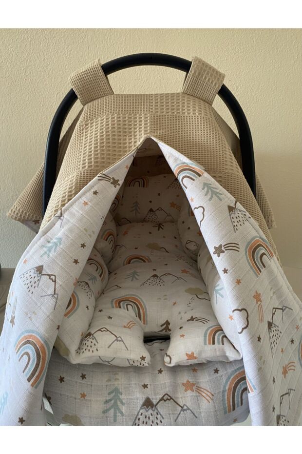 100% Cotton Organic Muslin Pique Stroller Set